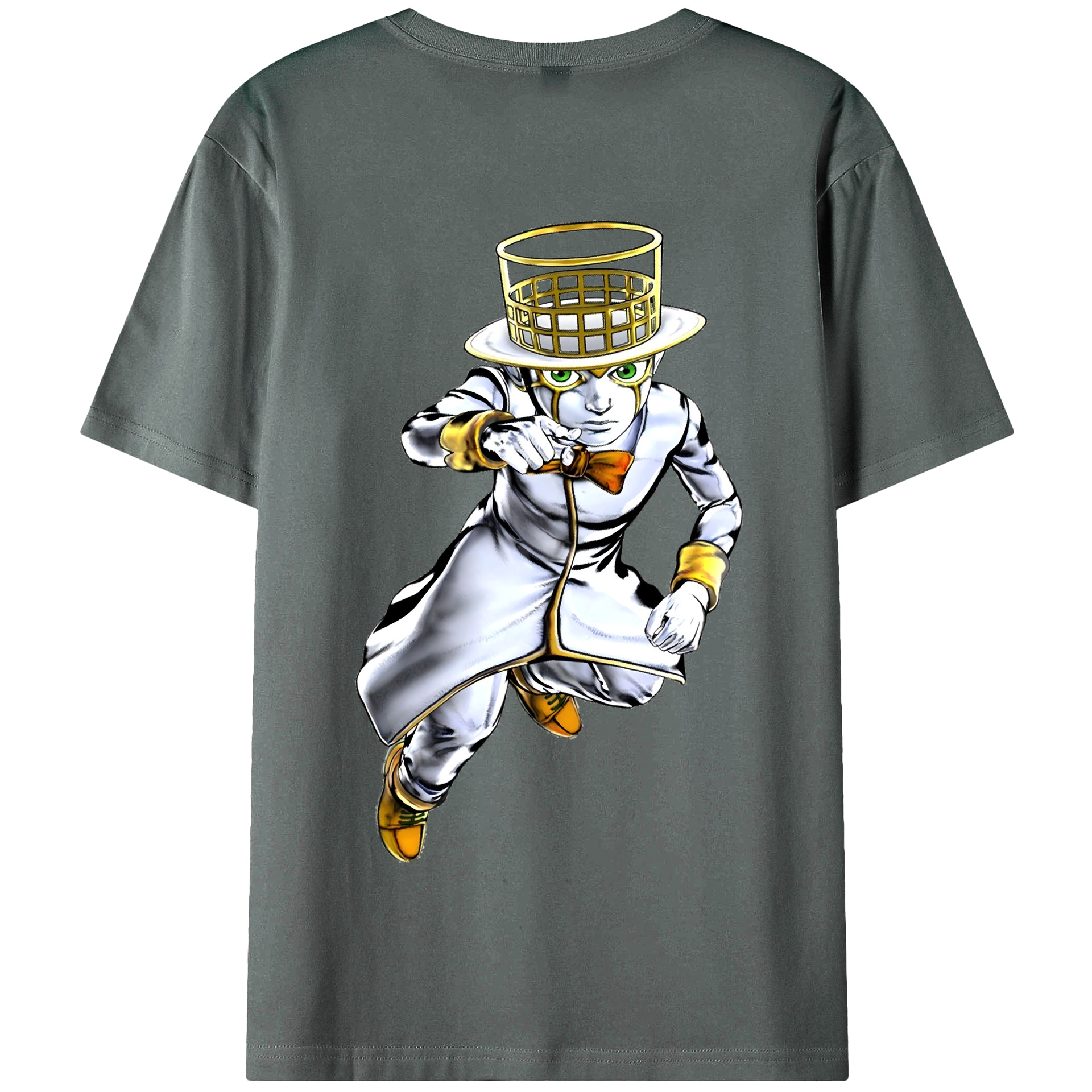 （画像用） ジョジョの奇妙な冒険 岸辺 露伴（きしべ ろはん） JoJo's Bizarre Adventure Rohan Kishibe 綿100％半袖Tシャツ（背面プリント）